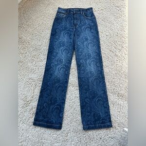 Tecovas high rise Women's Blue Paisley Straight Leg Jeans